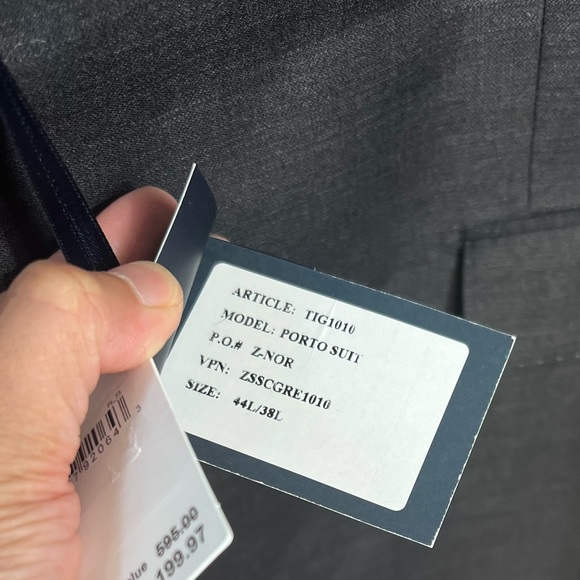 Zanetti Wool Blazer Porto Suit Jacket Grey 
Single Dual Vent Blazer Men's 44L - Picture 5 of 6